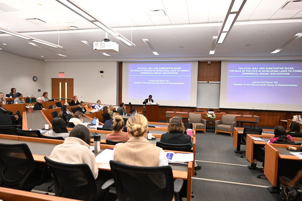 It was a pleasure to speak at the @Villanova_law @CSEinstitute Symposium on how political efforts can impact the development of laws to combat commercial sexual exploitation. Thank you to the students &amp; staff who organized this amazing event! You make me proud to be an alum💙💙💙