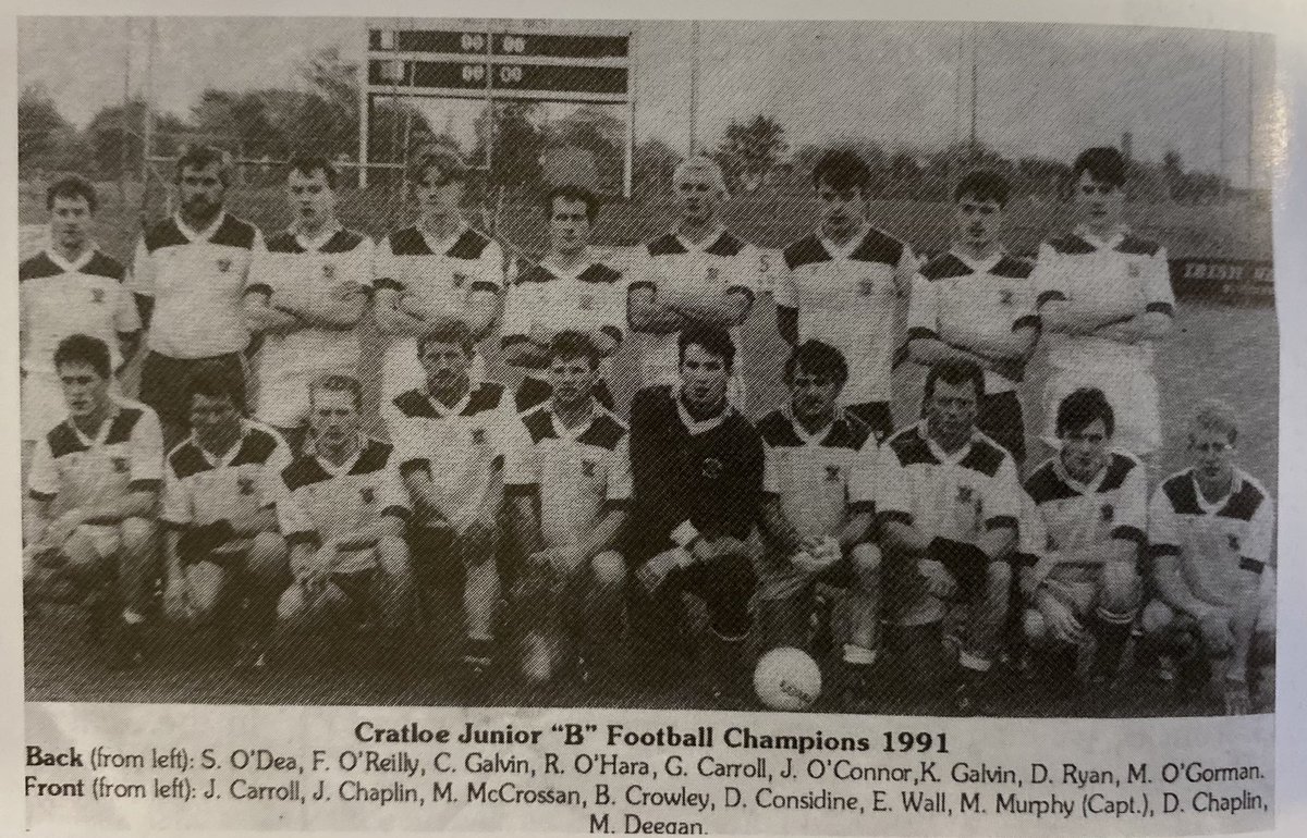 CratloeGAAClub's tweet photo. Perhaps our breakthrough at adult football !?- Cratloe narrowly defeated Ballyvaughan to win the 1991 County Junior B Football Final. Plenty of familiar faces in the line up . #UpForTheFinal https://t.co/AZB3c0lj9A