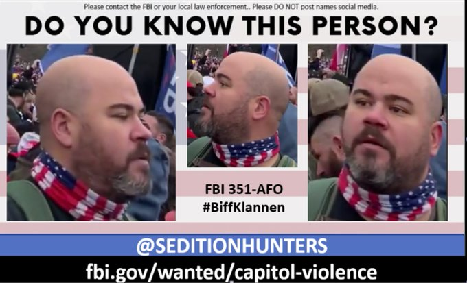 SeditionHunters's tweet photo. Please share across all platforms. #DoyouKnow this person?? Please contact the FBI with 351-AFO https://t.co/CacVxYJIL1 or contact us at admin@seditionhunters.org  Please do not post names on social media #BiffKlannen #DCRiot #CapitolRiots #Justice4J6 #J6 https://t.co/qmxejhUerA