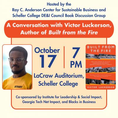 TUESDAY (10/17): @VLuck at @GeorgiaTech on his book about Tulsa's Greenwood aka #BlackWallStreet before and after the 1921 Race Massacre; on panel with me & @EloraRaymond, sponsored by @GATechScheller's DEI book club, @netimpact chapter, @GT_ACSB. Signup: scheller.gatech.edu/events/2023/bu…