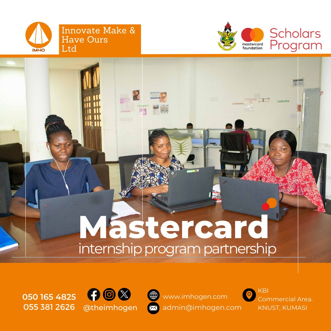 theimhogen's tweet image. IMHO and MasterCard Foundation Scholars Program KNUST Internship Partnership is committed to offering scholars valuable work experience, developing essential skills, and unlocking the potential for growth. 
#InternshipProgram #EmpoweringTalent #WorkExperience #IMHO #Mcfspknust