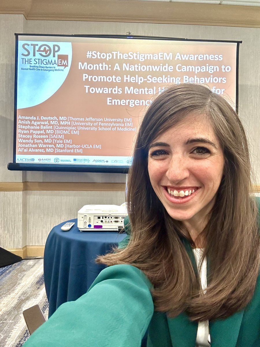 #ACPH23 is letting me have a 🎤 We all know I’m loud enough without it. So excited to get to present about our first #StopTheStigmaEM campaign last year. And how meta that #ACPH23 landed during #StopTheStigmaEM month.