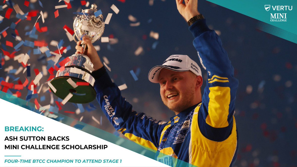 MINIChallengeUK's tweet photo. BREAKING NEWS! @naparacinguk’s four-time @BTCC Champion @ASuttonRacing will appear at Stage 1 of the @VertuMotors MINI CHALLENGE Scholarship - and the entry deadline has now been extended to 23 October!

Get your entry in here: https://t.co/6K8WSrx7SX https://t.co/Yqr71RSpwV