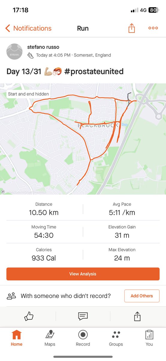 Day 13/31 💪🏼🦐 <a href="/prostateunited/">Prostate United</a> the wettest run I’ve ever witnessed. One that I’ll never forget 😂 

justgiving.com/fundraising/pr…