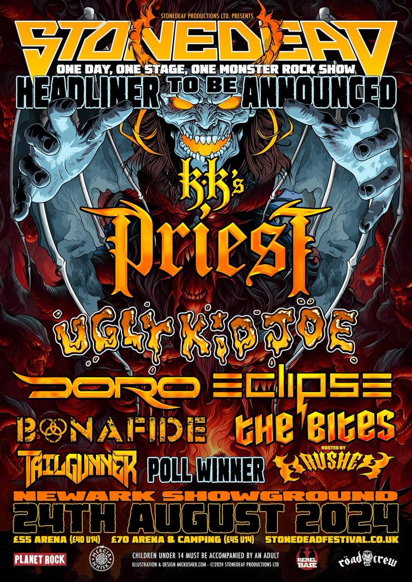 We are excited to reveal the line-up - headline act still to be announced!
#KKsPriest
@UglyKidJoeBand
<a href="/DoroOfficial/">DORO</a> 
<a href="/eclipsesweden/">Eclipse Sweden</a> 
#Bonafide
<a href="/thebitesband/">the bites</a> 
#Tailgunner