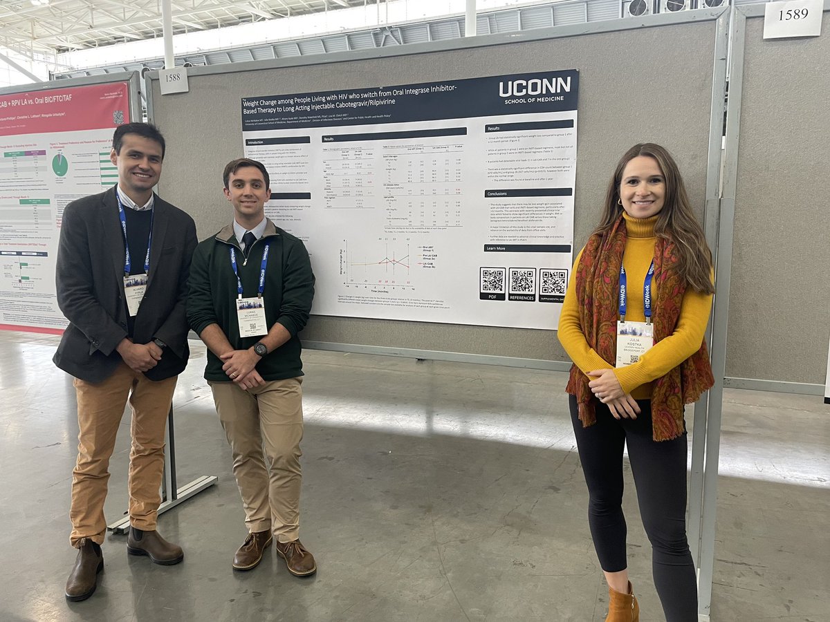 Come say hi to us at poster #1588. @JuliaKKostka, with our medical student Luke McNaboe and PGY3 (and prospective ID fellow) Alvaro Ayala!

#IDWeek2023 #boston #IDtwitter #MedEd