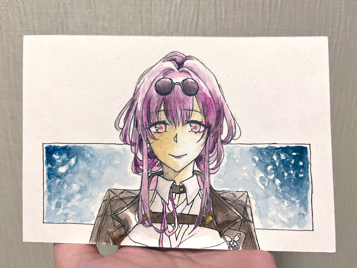 爱莉希雅 「推し描けて満足^^ こんな時間になってしまった ポストカードもいい感じ!」|昭吉のイラスト