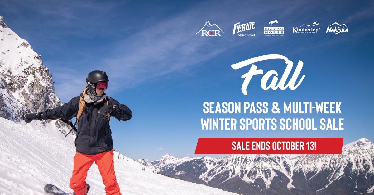 Our Fall Season Pass Sale ends at midnight tonight (Friday). Guest Services will be open until 6 p.m. if you would like to do the instalment plan. Otherwise, head to the link to get your Pass before the cost increases!

skifernie.com/purchase/seaso…