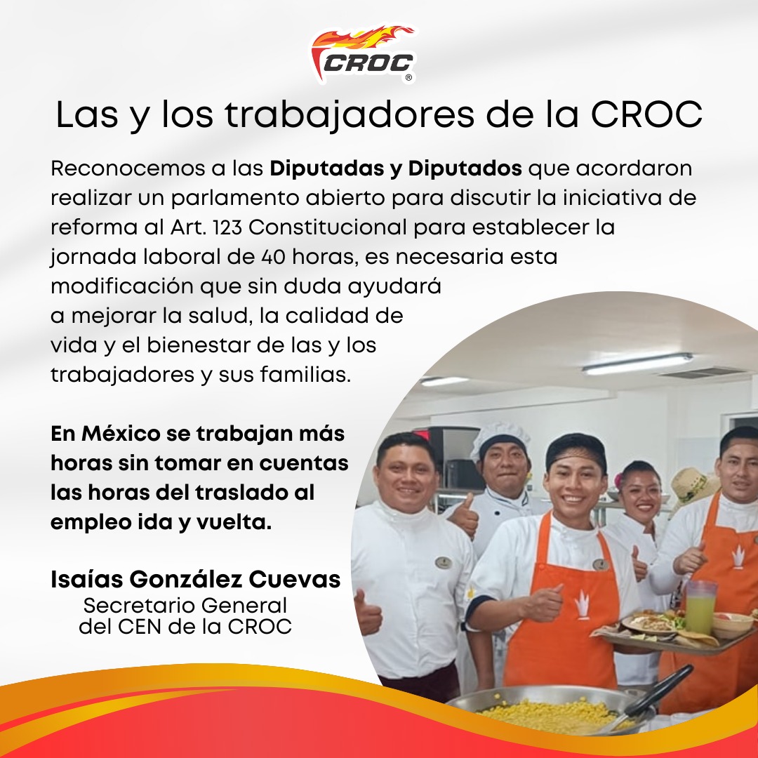 IsaiasGCroc's tweet photo. ¡Vamos juntos hacia una jornada laboral de 40 horas en México!
#JornadaLaboralDe40HorasMX

@Mx_Diputados @marathb  @terrazas_prieto @jramirorobledo @ManuelBaldeneb4 @ivonnecisnerosL https://t.co/527CNzkIho
