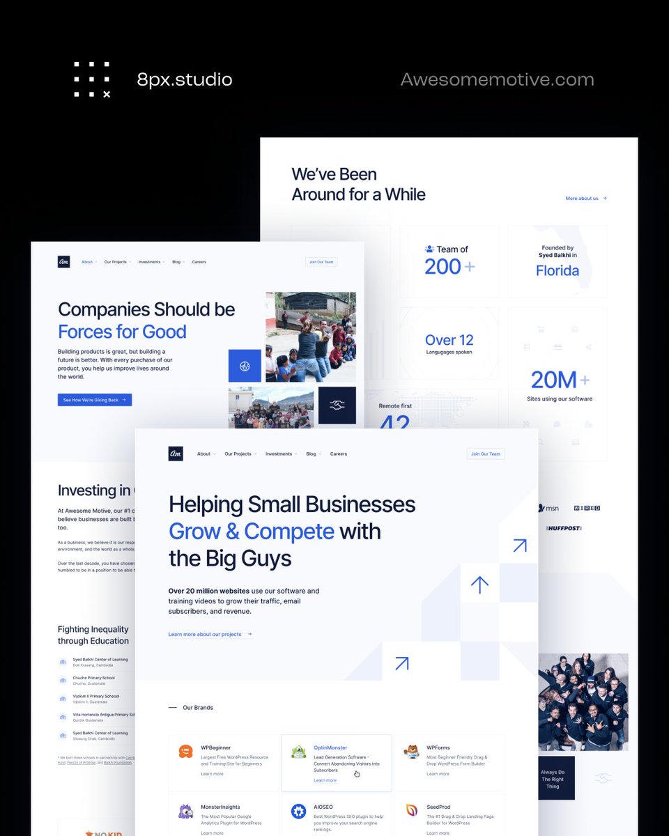 Rafal Tomal (@rafaltomal) on Twitter photo Throwback to the website design project 8px.studio crafted last year for our friends at <a href="/AwesomeMotive/">Awesome Motive</a> . It showcased what we love: minimalistic design, simple typography, and a unified color scheme 🔥 Throwback to the website design project 8px.studio crafted last year for our friends at <a href="/AwesomeMotive/">Awesome Motive</a> . It showcased what we love: minimalistic design, simple typography, and a unified color scheme 🔥