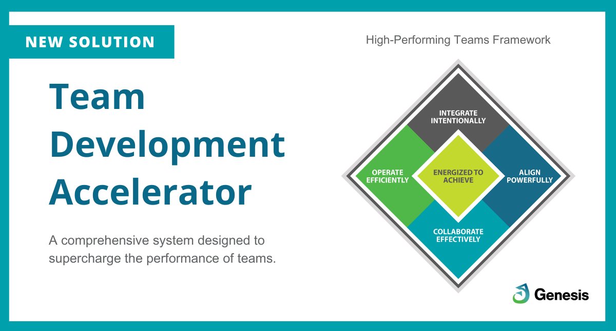 Introducing Genesis Advisers' NEW #TeamDevelopment Accelerator! 🌟
📚 Built on the First 90 Days® Framework ✨ enable teams to integrate intentionally, align powerfully, collaborate effectively, and operate efficiently to become energized to achieve. hubs.la/Q025t9yc0