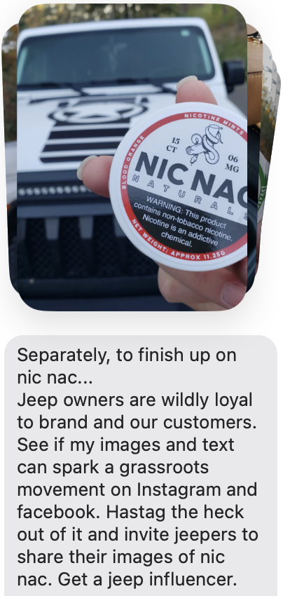 nicnacusa's tweet image. Cupholders or Nic Nac holders? We love enthusiastic texts from customers. Apparently the Nic Nac tins fit well in jeep cupholders. We've also been told we need to get a jeep influencers so here goes nothing #jeepwave #jeepwrangler #weneedajeepinfluencer #nicnacnicotine