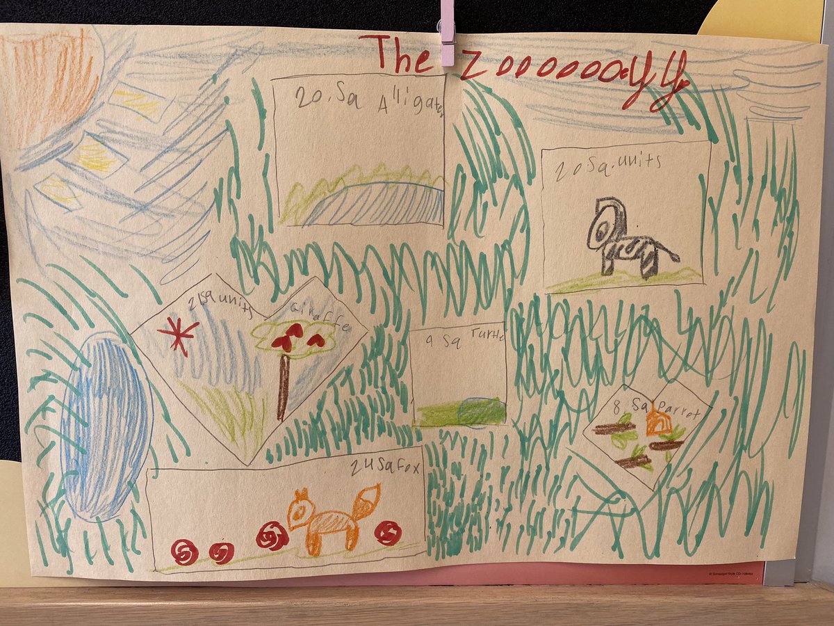 Branson2nd's tweet photo. Applied the concept of area to the real world by creating enclosures for zoo animals 🐒🐘🦘 https://t.co/CHUopU6cIf