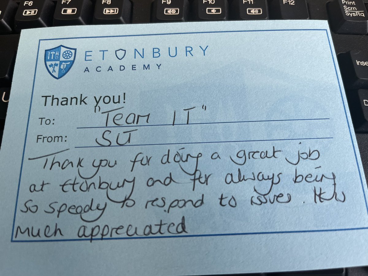 LiamP_PEL's tweet photo. Always lovely to be appreciated at work especially after a very busy start of the school year! Thank you @EtonburyAcademy @BedsSchTrust https://t.co/TfgC7lUGHh