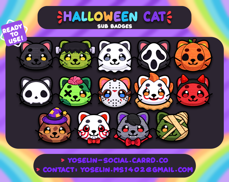 🎃🐱Halloween Cat Sub Badges🐱🎃
✿ You can find it in my store Etsy ✿
⪧ etsy.com/listing/157237…