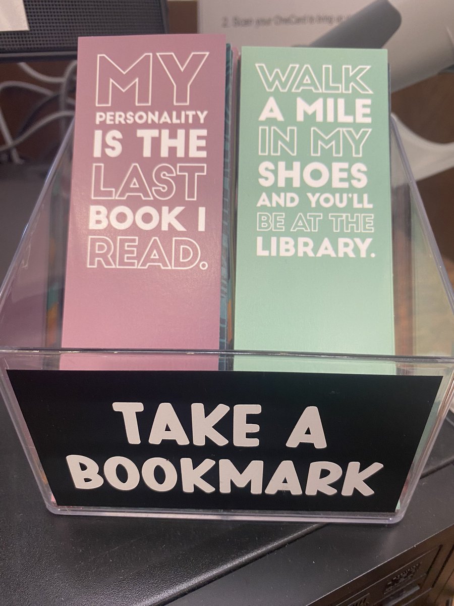 rchlmc's tweet image. My high schoolers are loving these new @demco bookmarks! I usually make bookmarks with cardstock and my school Cricut, but lately I can’t keep up with demand so I ordered these. #gcslibrariesengage