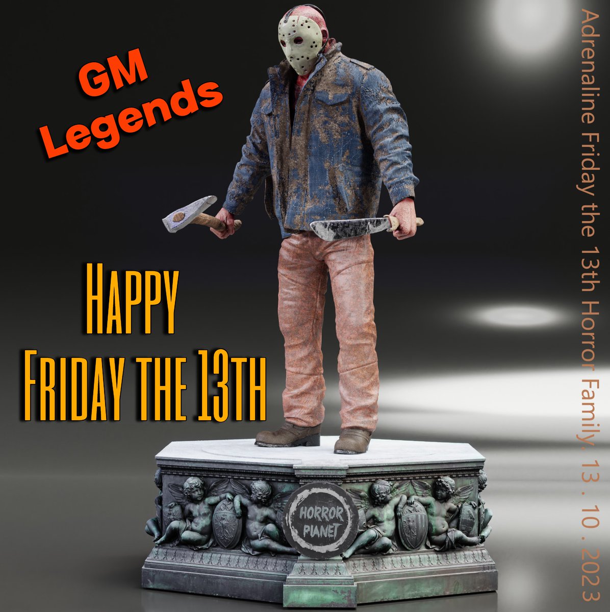 GM Family X. This Friday the 13th, let's embrace the darkness and embrace our love for all things horror. Whether you are a fan of slashers, supernatural tales or psychological thrillers, this is your day to celebrate! Have a great time! 🔪🩸🪓🎃 #FridayThe13th #HorrorCommunity…