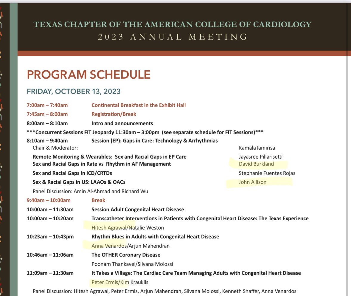 Excited to see the representation from BCM cardiology fellowship alumni (BCM, THI & TCH) speaking at first two sessions of #TCACC23 Five of 8 lectures by alumni! In addition - TCH Dr. Molossi speaking on AAOCA. @TCHheartcenter @BCMHeart @Texas_Heart @TexasChildrens @bcmhouston
