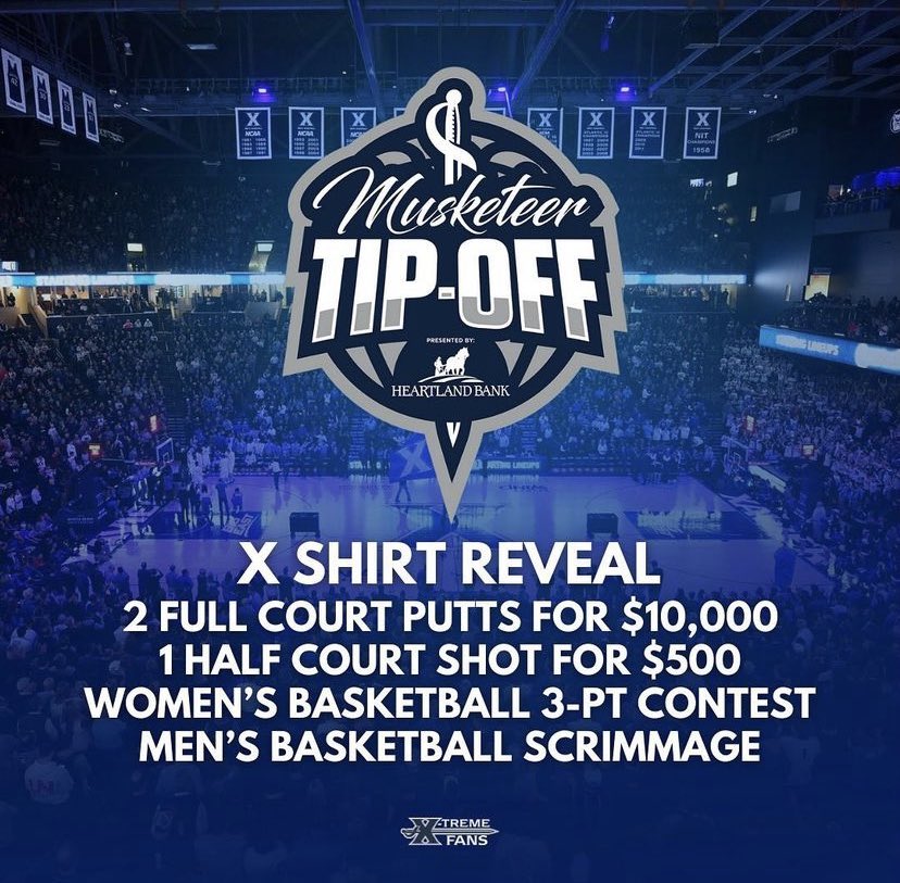 XU_Xtreme_Fans's tweet photo. WE ARE BACK!!! Join us at Cintas tonight for Musketeer Tip-off at 6:30 PM!!! Doors open at 5:30!!! Pizza for the first 150 students that join us in the student section!!! #xavier #basketball #xtremefans https://t.co/gkAiFPLwz8