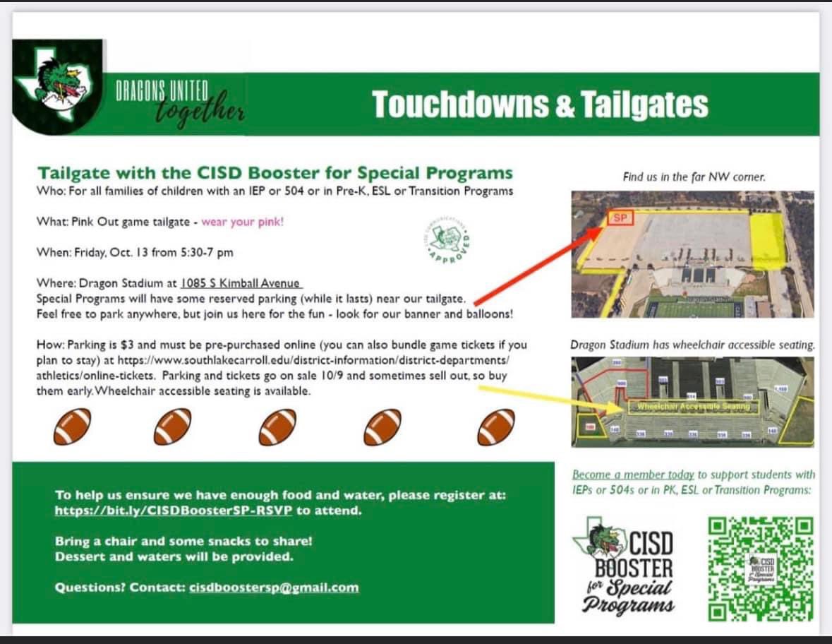 Come join us tonight @ Pink out tailgate 💕 spread the word 💕