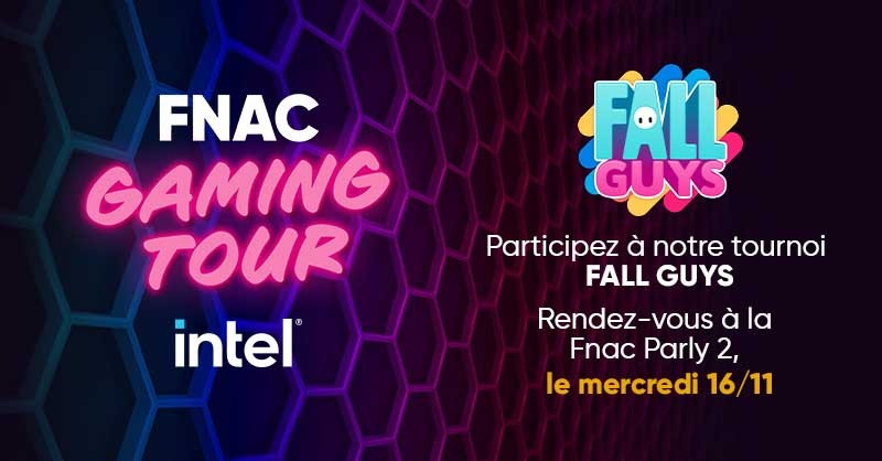 #FnacGamingTour 🎮 | Participez à notre tournoi #FallGuys dans votre magasin Fnac Parly 2 et tentez de gagner une carte cadeau 🔥 Animation en libre accès toute🚀🚀🚀 #steam #pcgame #digitalart #ConcursoFailGuys: #FallGuysCreative #FailGuysGewinnspiel  
Original: Fnac
