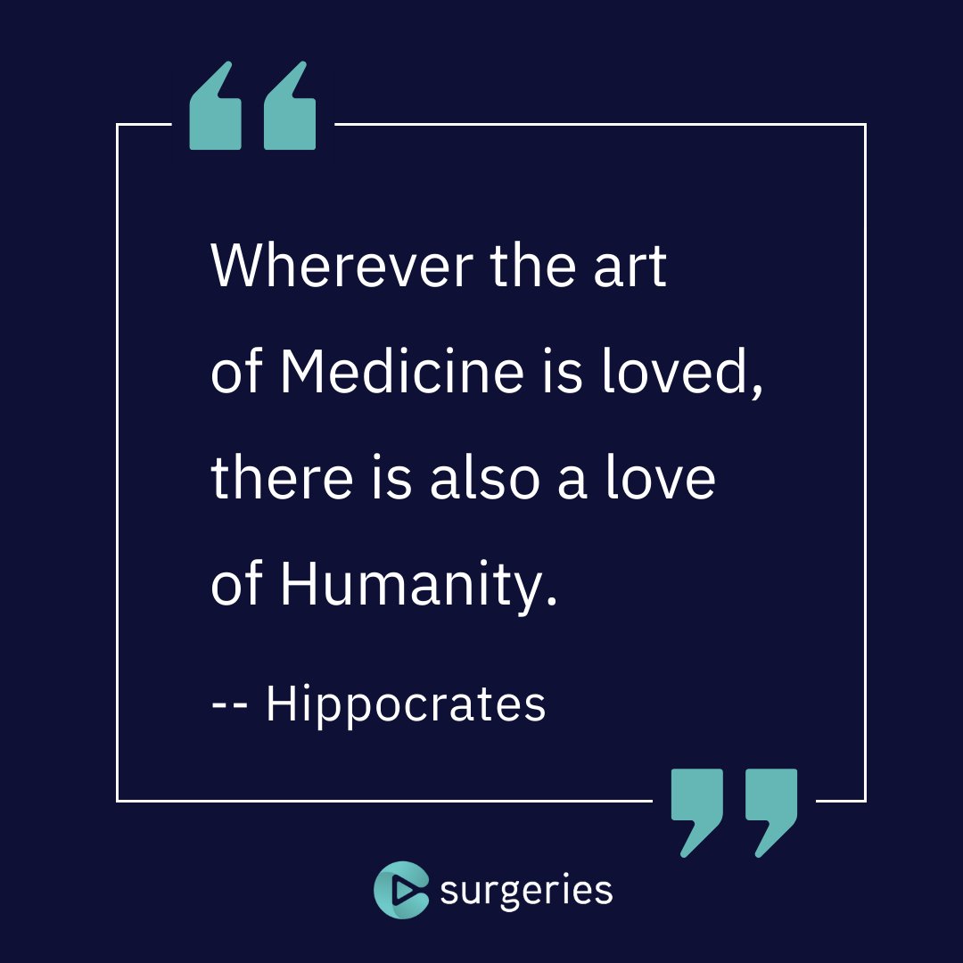 CSurgeries's tweet photo. Today's #FridayInspiration brings us the wisdom of Hippocrates who emphasizes that a true passion for medicine arises from a profound empathy for fellow humans.
#CSurgeries #Medical #Medicine #Compassion #Hippocrates #WeekendWisdom https://t.co/Rqp1MxJAW0