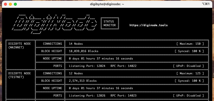 DigiNodeTools's tweet photo. A preview of the redesigned Status Monitor with #DualNode support... https://t.co/QKt2UDYll5