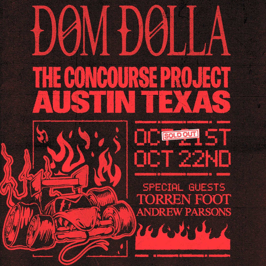 The Concourse Project (@concourseproj) on Twitter photo SKRRT SKRRT! Support for <a href="/domdolla/">Dom Dolla</a> next weekend has arrived! 🏁 <a href="/torrenfoot/">TORREN FØØT</a> and <a href="/DJAndrewParsons/">Andrew Parsons</a> are joining us on both nights! 🔥
10/21 is SOLD OUT. Very limited tix remain for 10/22! Get on it or get left behind. 🏎️💨
🎟️ concourseproject.com SKRRT SKRRT! Support for <a href="/domdolla/">Dom Dolla</a> next weekend has arrived! 🏁 <a href="/torrenfoot/">TORREN FØØT</a> and <a href="/DJAndrewParsons/">Andrew Parsons</a> are joining us on both nights! 🔥
10/21 is SOLD OUT. Very limited tix remain for 10/22! Get on it or get left behind. 🏎️💨
🎟️ concourseproject.com