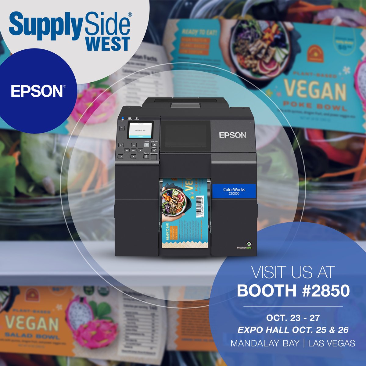 Join us at Booth 2850 at #SupplySideWest! 🚀 Let’s connect, network and explore our on-demand ColorWorks color label printers! See you there! 👋 #SSW2023