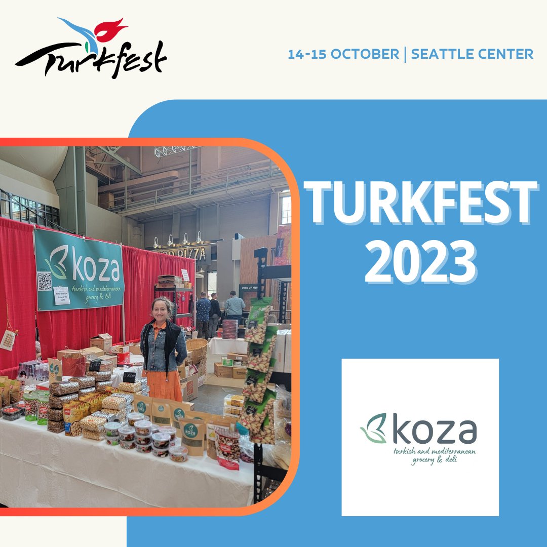 TurkfestSeattle's tweet photo. Koza Turkish Grocery will be in #TurkFest! You can feel free to come and shop for special Turkish products during our festival. Join us to explore Turkish culture in Seattle Center on 14-15 October! #Seattle #TurkishCuisine https://t.co/xiEyOiLsg8