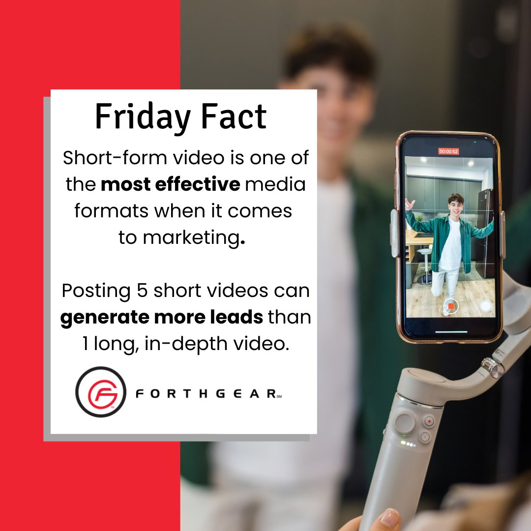 Friday Fact! 

#Forthgear #VideoMarketingTips #MarketingStrategy #KnowYourAudience #OnlineMarketing