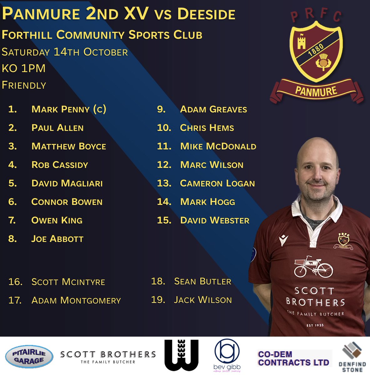 🚨 TEAM NEWS 🚨

Big day for the club tomorrow as we field two teams at Forthill:

1st XV - KO 3pm
2nd XV - KO 1pm

It’s shaping up to be a great day at Forthill, so come along, have a pint and watch some fine rugby, the perfect way to spend your Saturday!

#PlayUpPanmure