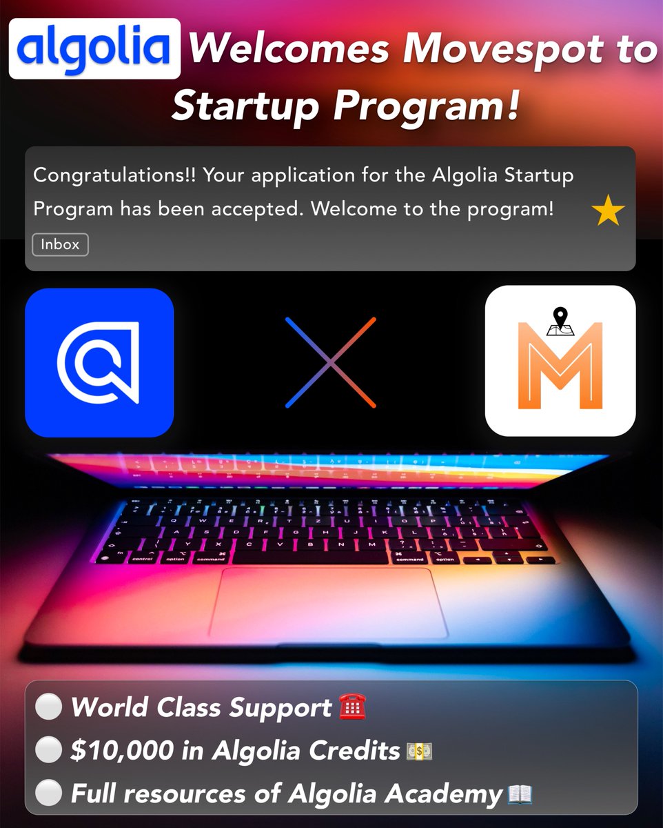 Movespotapp's tweet photo. We are honored to be selected for prestigious startup programs. Get ready for an exciting journey of growth and innovation! 🌟🧡 https://t.co/sxibW50FHa