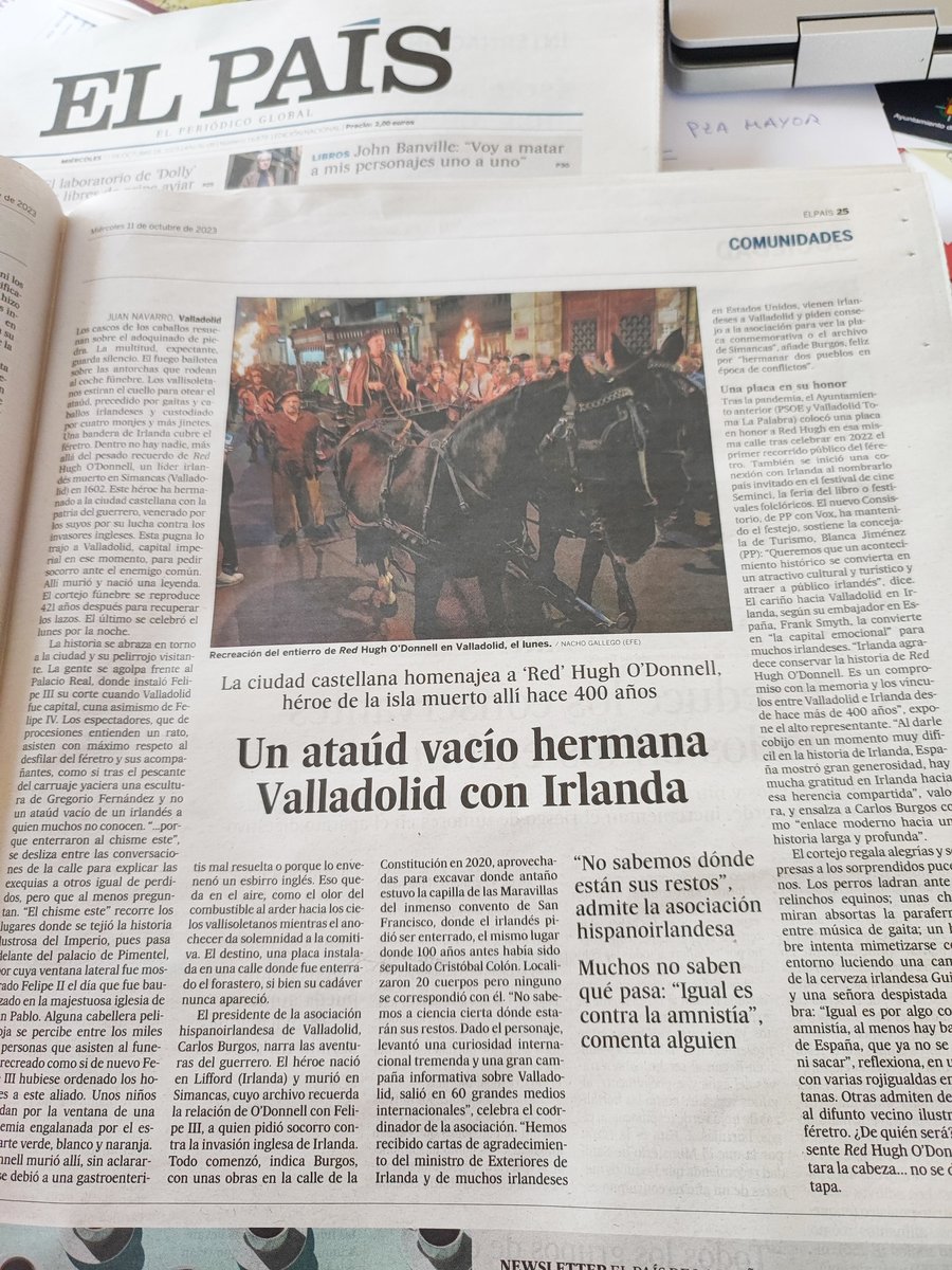 🇮🇪 ☘️ 🇪🇸 The Greatest IMPACT was from the Public, full streets, passionate in the Tribute to the Irish Leader, RED HUGH O'DONNELL. And in the Press***📰Read in English the full Article, El País: hispano-irish.com/ga/the-tribute…