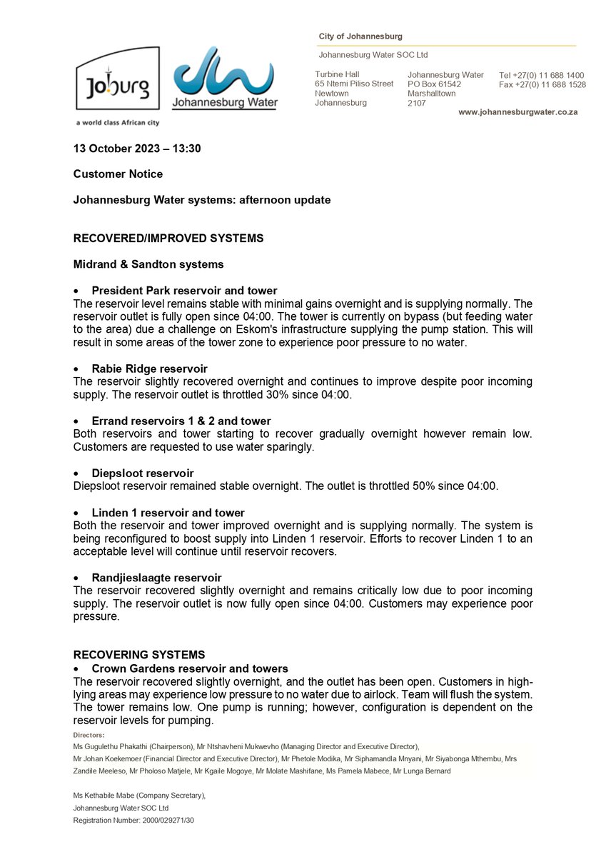 Johannesburg Water tweet media