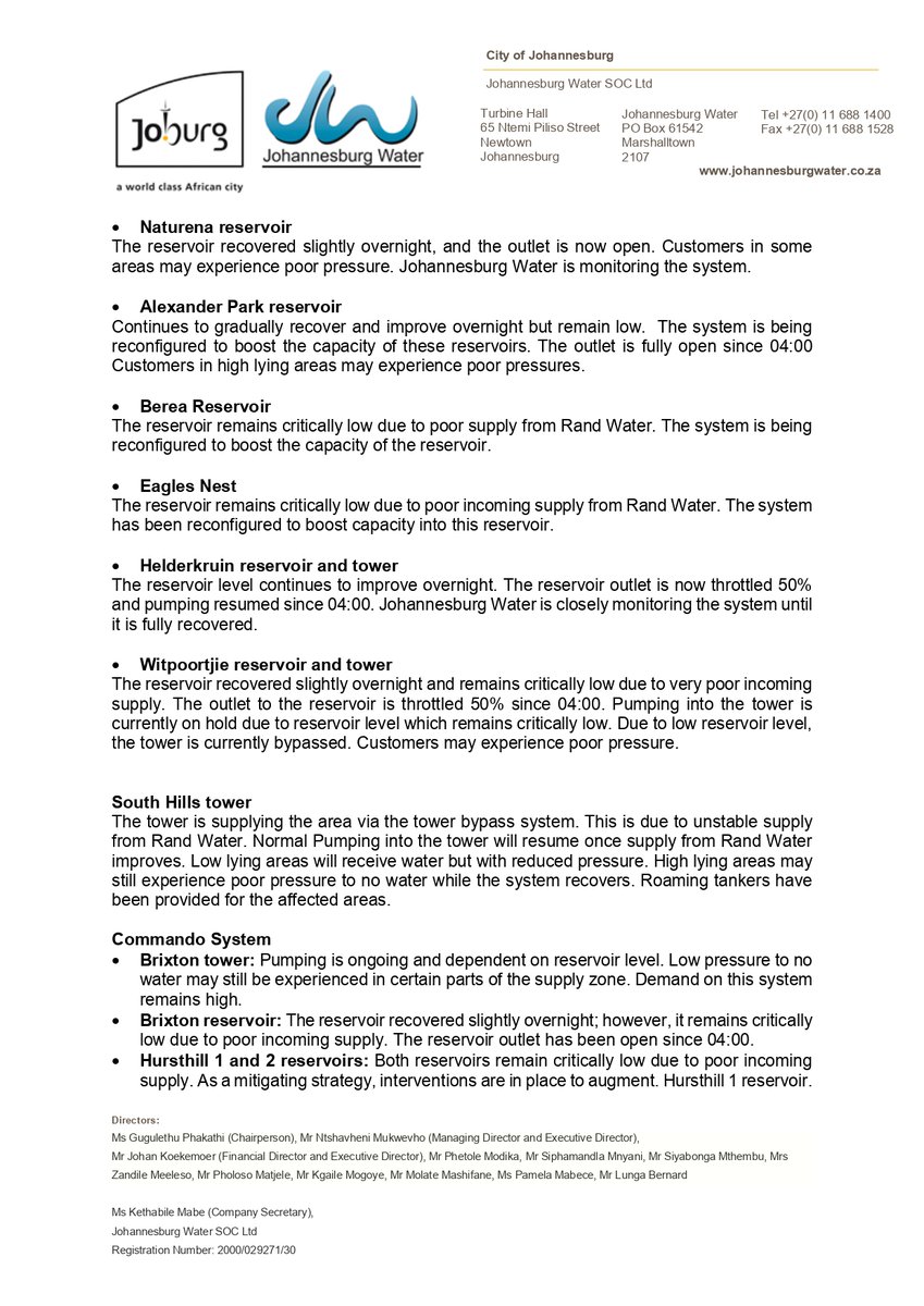 Johannesburg Water tweet media