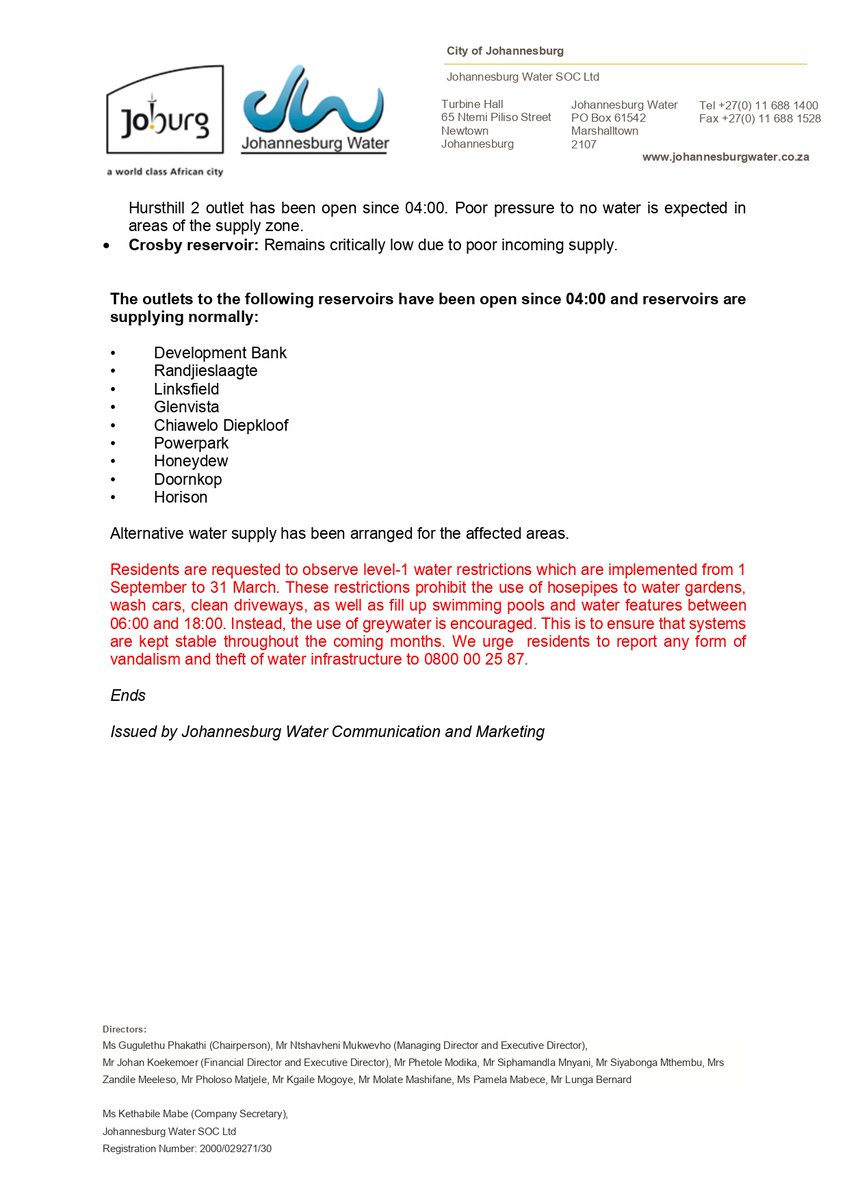 Johannesburg Water tweet media