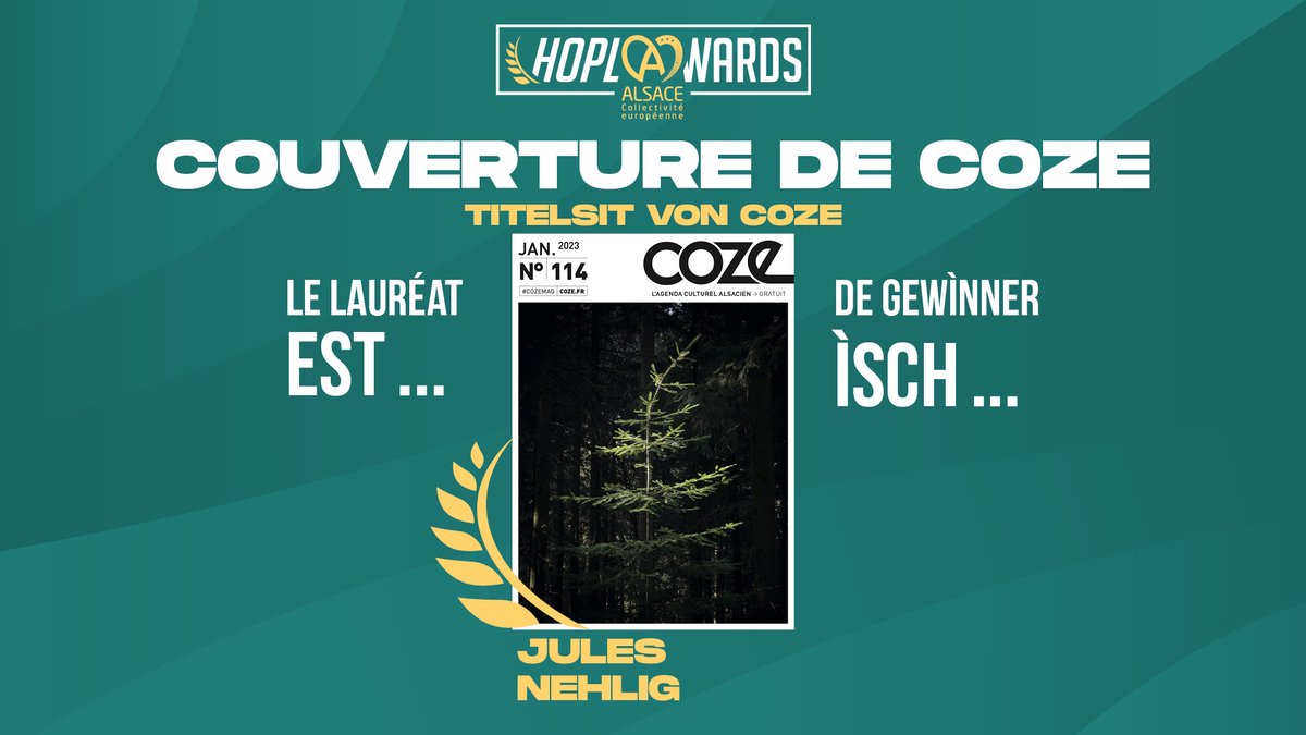 La première catégorie récompensée est l'une de celle liée à COZE Magazine, avec la couverture du magazine : le lauréat est Jules Nehlig pour sa couverture de janvier 2023 !