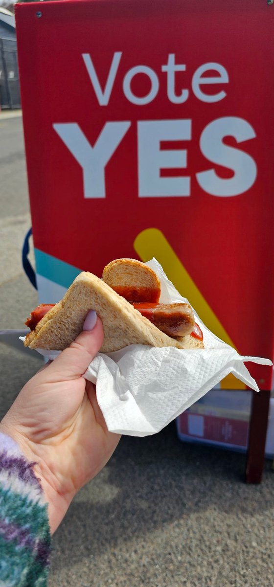 A #DemocracySausage and a #Yes23 vote, because it's past time for our First Nations people to have a Voice.