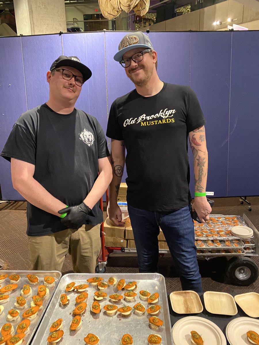 OldBklynMustard's tweet photo. Photo drop from last night at the Best of Cleveland event. Thank you @chef_lloyd39 &amp; @fuegofermentations for putting out loads of delicious Best Mustards bites. We shared with everyone our Deli Style mustard.  It’s a whole mustard seed infused with pastrami essence. . #bestofcle https://t.co/WeAo1Zcc6M