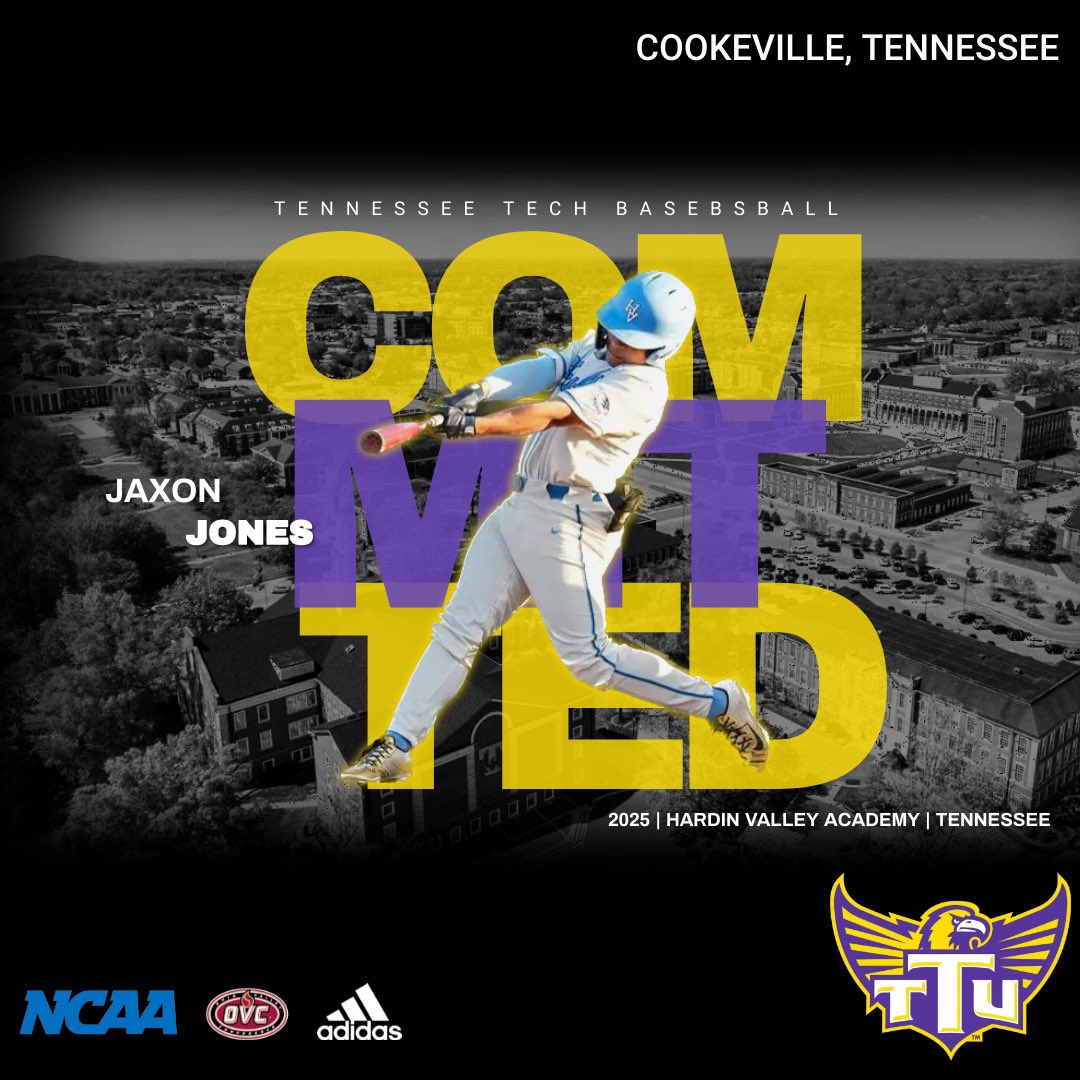 jaxonjones_c's tweet photo. I am blessed to announce my commitment to Tennessee Tech University!! I would first like to thank God in the wonderful opportunity he has given me! My family, coaches, teammates, and friends getting me where I am today. #WingsUp @TNTech_Baseball @eXposureBB @hvabaseball https://t.co/QaE8Lea8FR