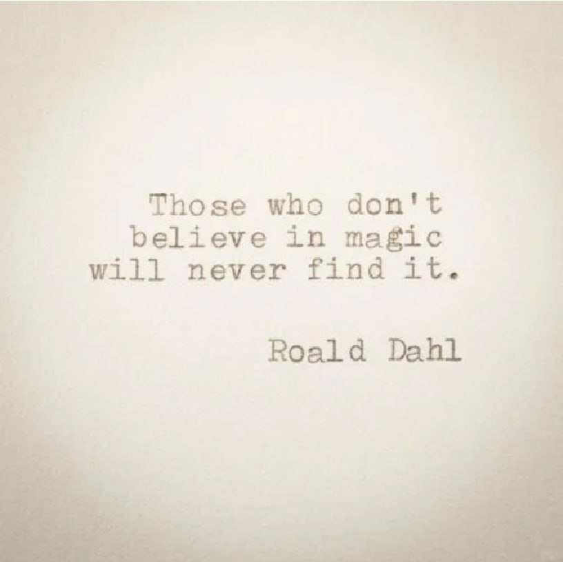 CafeAndShop's tweet photo. Those who don't believe in magic will never find it .

                                                                Roald Dahl https://t.co/kRrpzm1BdV