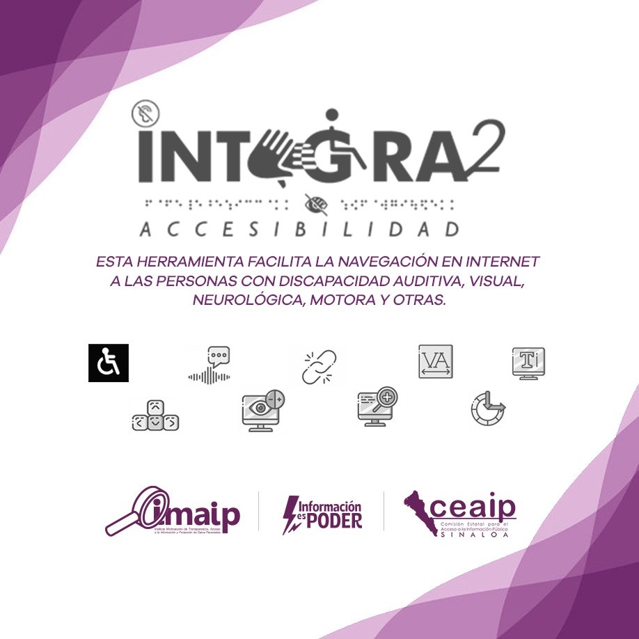 IMAIP_oficial's tweet image. 📢🧏🏾‍♀️👨🏾‍🦯🦻🏾El sistema de accesibilidad web "INTEGRA-2" ya está disponible de manera gratuita para los Sujetos Obligados de #Michoacán, ¡Solicítalo con nosotros!
🔎Conoce más de #Integra2:  🔗integra2.ceaipsinaloa.org.mx