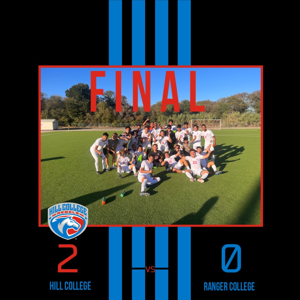 Hill College Men’s Soccer (@hill_msoccer) on Twitter photo After beating Ranger College 2-0 today, your Hill College Men’s Soccer is moving on to the Region 5 Championship Game! #weareone #onegameatthetime #rebelssoccer <a href="/HC_Athletics_/">Hill College Athletics</a> After beating Ranger College 2-0 today, your Hill College Men’s Soccer is moving on to the Region 5 Championship Game! #weareone #onegameatthetime #rebelssoccer <a href="/HC_Athletics_/">Hill College Athletics</a>