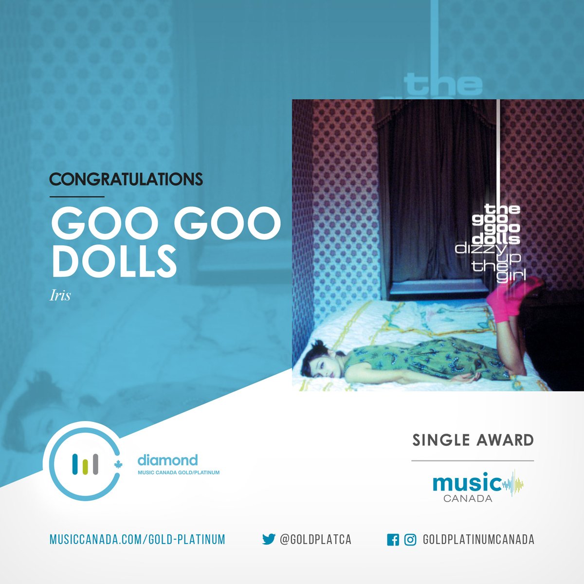 googoodolls's tweet photo. “Iris” is now officially DIAMOND in Canada !! https://t.co/gGkCsnUdJ7