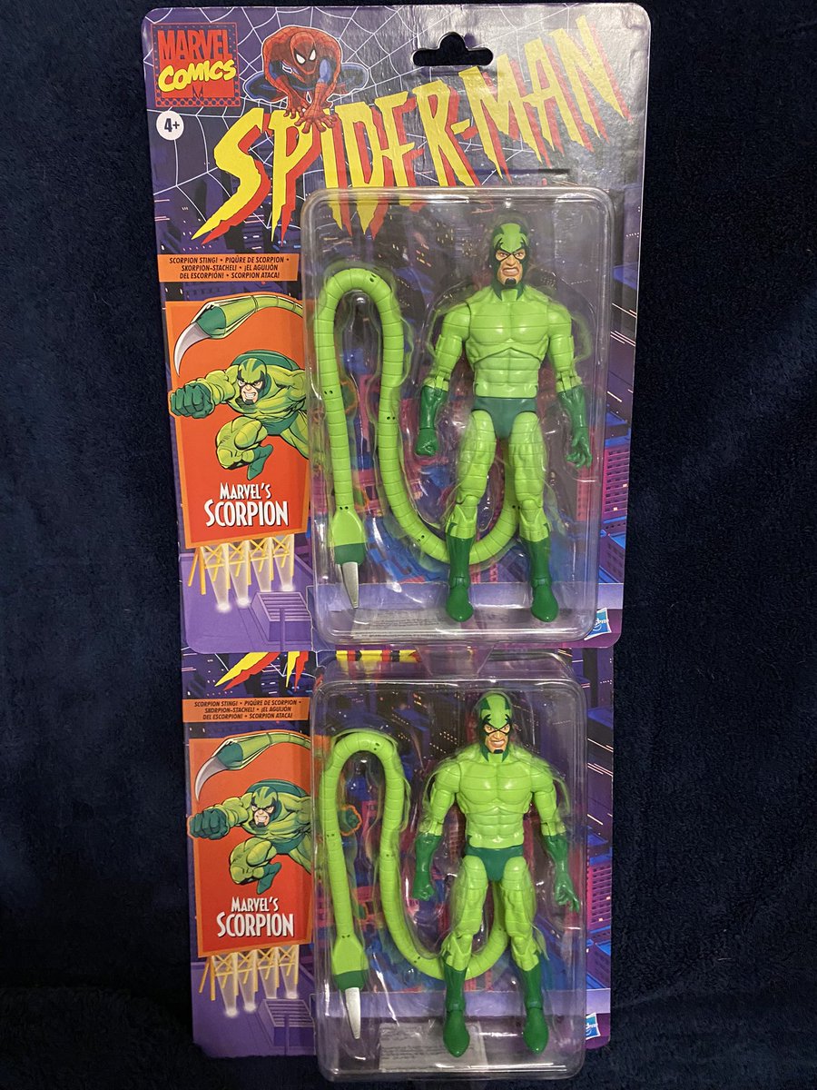 Iamzodkneel's tweet photo. Finally got another #Scorpion from #Popcultcha in Australia 🇦🇺 this week so I can have one to open and have one #MOC 😁 also got a #Kraven from the same place. For me these #Spiderman retro cards make collecting fun ☺️ keep em coming @Hasbro keep em coming 🙏🤞🏻 … https://t.co/t5dlxGlswF