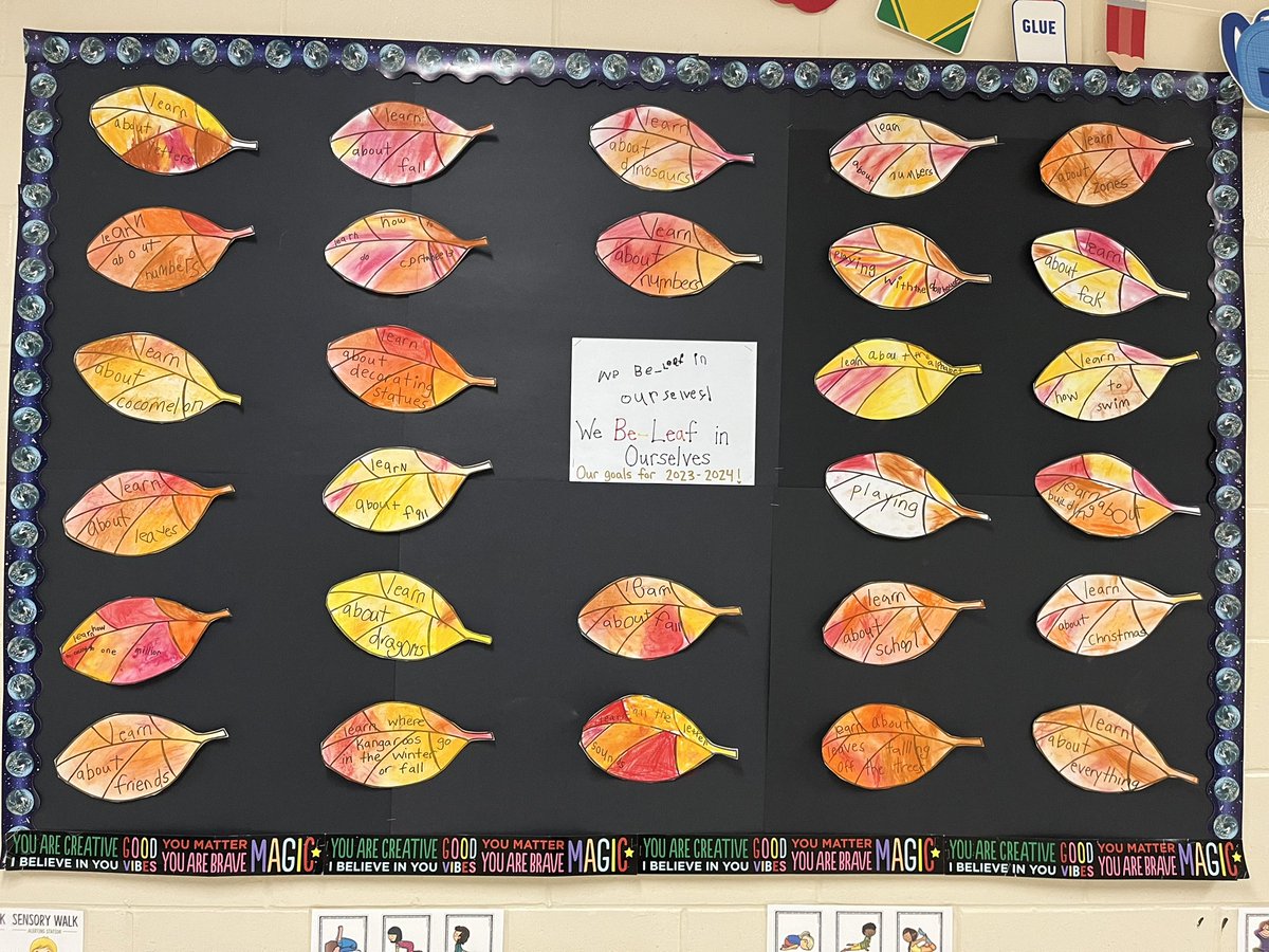 We be-leaf in ourselves! Our goals for 2023/2024 🍂! @OrchardParkPS @MissFig2020 <a href="/SCDSBey/">SCDSB Early years</a>