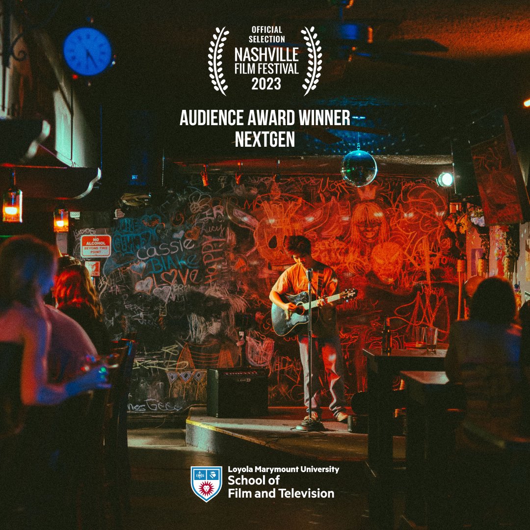 LMUsftv's tweet photo. Congrats to Nathan Xia ’22 for taking home the Audience Award in the NextGen category at @nashfilmfest for his film, “Adam’s Song”! #LMUpride #NashFilm54 https://t.co/Crc4P0L11n