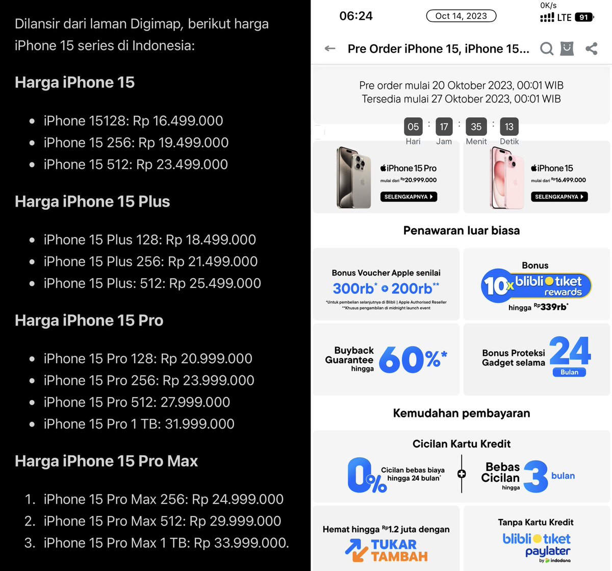 Daftar Harga  iPhone 15 di Indonesia

Pre-order mulai 20 Okt 2023
Tersedia mulai 27 Okt 2023

t.me/s/idiphone/5119