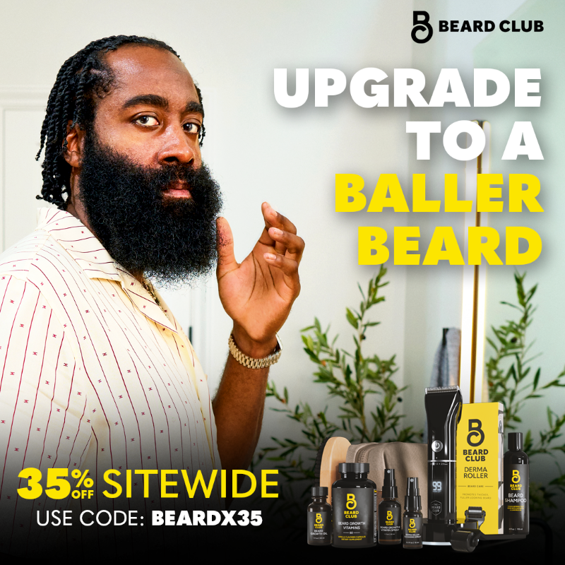 thebeardclub's tweet photo. Beard struggles? No worries. Join Beard Club and save 35% with code BEARDX35. Elevate your beard game today! 🏀